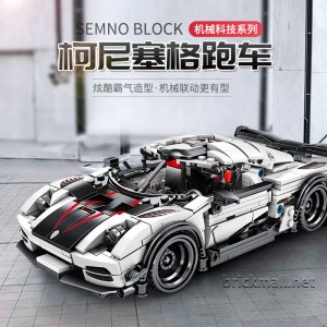 Sembo701707 Racing Car Koenigsegg Building Blocks Pull-back Car Toys