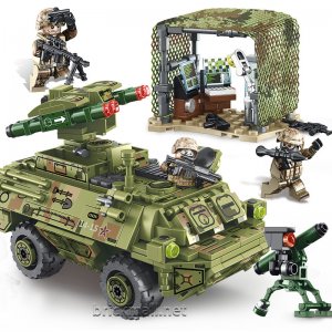 SEMBO-105656 HJ-9 ANTI-TANK MISSILE Vehicle Trucks Military Building Blocks Model Toys