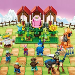 ELEPHANT JX90057 Plants War Ultimate Boss in The Steam Age Brick Set toys Friends Gift