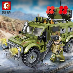 SEMBO-105531 Tiger Assault Vehicle Building Blocks Military Model Truck Toys