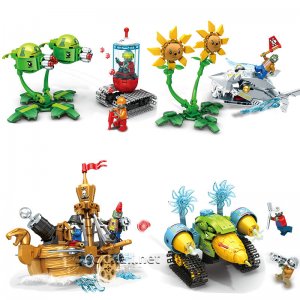 HEIMA-9021 4 Sets PVZ Mecha Building Blocks Toys For Friends