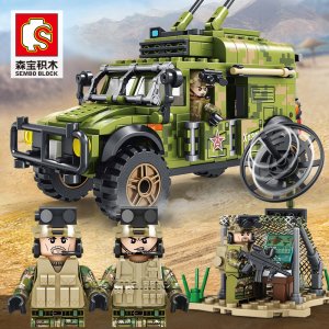 SEMBO-105563 Communication Command Vehicle Building Blocks Toys For Friends Gifts
