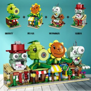 LW-906 Plant vs Zombie 4 City Store Building Blocks Toys For Friends