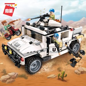 QMAN-3205 Stacking Armored Hummer Vehicle Building Blocks Gifts For Friends