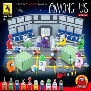 RENZAIMA-703 Among Us Crewmate Building Blocks Toys For Friends Gifts