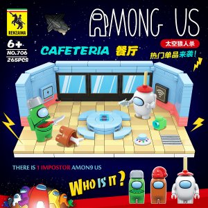 RENZAIMA-706 Among Us Cafeteria Building Blocks Toys For Friends Gifts