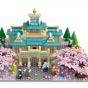 Sembo 601079 Wuhan University Romantic Sakura Model Building Blocks For Friends