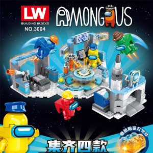 LW-3004 4 Boxes Among Us Building Blocks Model Gift For Friends