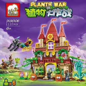 JX-90106 PVZ Castle Garden Wars Building Blocks Toys For Friends Gifts