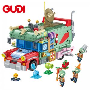 GUDI60009 Plants vs Zombies Crazy Dave's time machine Building Blocks Toys For Friends Gifts