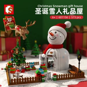 Sembo601156 Snowman Gift House Building Blocks Toys For Friends Gifts