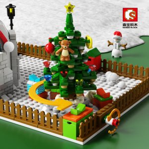 Sembo601156 Snowman Gift House Building Blocks Toys For Friends Gifts
