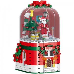 QL-1014 Santa Claus Christmas Tree Rotating Music Box Building Blocks Toy